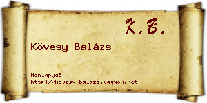 Kövesy Balázs névjegykártya