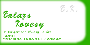 balazs kovesy business card